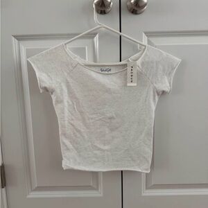 Brandy Melville White Off-the-Shoulder short sleeve top